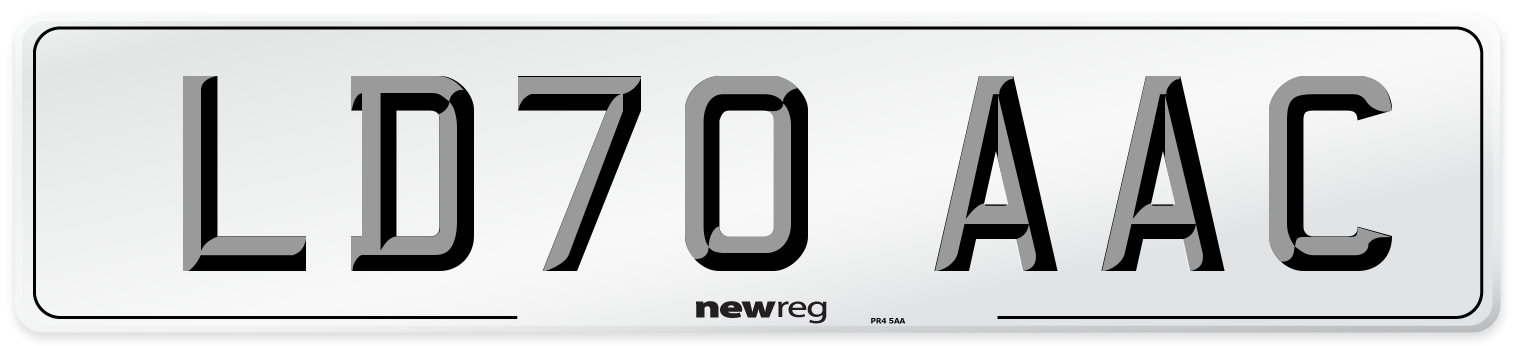 LD70 AAC Number Plate from New Reg